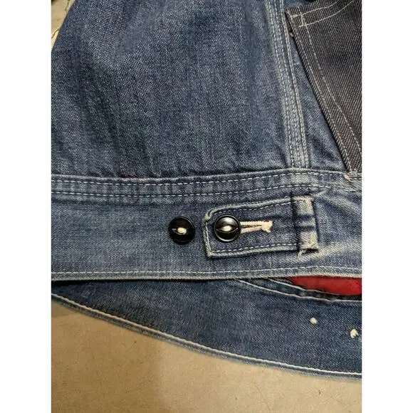 VTG 60-70 Lee Denim Jean Jacket 91B 36R Quilted Teardrop Talon Custom Honeycomb - Picture 11 of 16